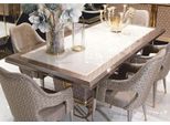 Casa Padrino Tavolo Da Pranzo Bianco / Grigio / Oro 223 Cm - Mobili Per La Sala Da Pranzo