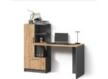 Livinity Scrivania Lorena, 150 X 120.1 Cm Con 2 Porte, Antracite/Quercia Dorata