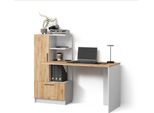 Livinity Scrivania Lorena, 150 X 120.1 Cm Con 2 Porte, Rovere Bianco/Dorato
