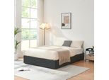 Letto Imbottito 'Nola' Con Rete 140 X 200 Cm In Ecopelle Nera