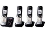 Panasonic Schnurloses Telefon-Set mit Anrufbeantworter KX-TG6824GB schwarz-silber