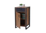 Kommode MCW-A27, Schrank Schubladenschrank, 90X50X43Cm 3D-Struktur Mvg-Zertifiziert, Wildeiche-Optik