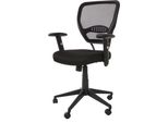 Sedia Professionale Per Ufficio Seattle, Sedia Girevole Per Dirigenti, Portata 150 Kg, Tessuto/Tessuto ~ Nero Con Braccioli