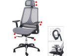 Sedia Da Ufficio HWC-A59, Sedia Da Scrivania, Funzione Scorrevole Tessuto/Tessuto ISO9001 ~ Grigio/Grigio
