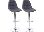 Set Di 2 Sgabelli Da Bar HWC-A67, Sgabello Da Banco, Certificato Mvg ~ Grigio, Tessuto