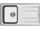 Lavello Da Cucina 86X50Cm, Lavello Da Incasso Alea, Lavello In Acciaio Inox Con Ripiano