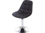 Sedia Da Sala Da Pranzo HWC-A60, Sedia Girevole, Design Retrò Anni '50 ~ Ecopelle Marrone, Base Cromata