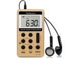 Retekess V112 Radio Portatile, Mini Radio Am Fm, Stazioni Di Memoria, Batteria Ricaricabile, Radio Tascabile Con Cuffie (Oro)