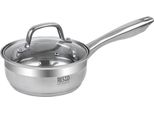 Casseruola - ⌀16/6,5 Cm / 1 L Casseruola In Acciaio Inossidabile 18/10 - Casseruola Con Coperchio In Vetro Resistente Al Calore - Pentola Per Tutti I Tipi Di Piano Cottura, Compresa L'induzione