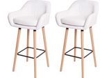 Set Di 2 Sgabelli Da Bar Malmö T381, Sgabello Da Bar ~ Finta Pelle, Bianco