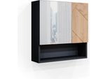 Vicco Specchio Contenitore Bagno Irma, 54 X 55 Cm, Antracite/Rovere