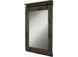 MASSIVMOEBEL24 | Specchio In Legno Di Mango 60X8X100 Grigio Scuro Laccato Railway