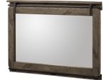 MASSIVMOEBEL24 | Specchio In Legno Di Mango 114X6X80 Grigio Scuro Laccato Railway