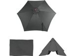 Copertura Di Ricambio Per Ombrellone Florida, Copertura Di Ricambio Per Ombrellone, Ø 3M Poliestere 6 Montanti ~ Antracite
