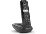 Gigaset AS690 Telefono Cordless Dect Nero, Display 2", Vivavoce, Rubrica 100 Voci"