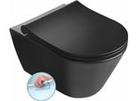 Sapho Avva - Toilette Sospesa, Senza Bordo, Nero Opaco 100314-110