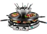 Combinazione Per Fonduta Da Raclette Proficook Per 8 Persone, Griglia Per Raclette 2In1 Con Set Per Fonduta, Incl. Spatola, Padelle E Forchette PC-RG/FD 1245