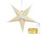 Stella Di Natale Di Carta Per Interni 3D 60Cm Illuminata Da Appendere 20076