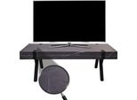 Porta Tv HWC-L54, Tavolino Tv Tavolo Tv Basso, Metallo 42X120X40Cm ~ Aspetto Marmo Grigio