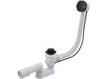 Set Di Scarico Alcadrain - Set Di Scarico E Troppopieno Per Vasca Da Bagno, Lunghezza 800 Mm, Nero Opaco A55BLACK-80