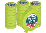 Kotarbau® Set Di 24 Nastri Per Mascheratura Al Neon Nastro Per Mascheratura Da 50 M Nastro Per Mascheratura Da 25 Mm Nastro Per Pittori Accessori Per Pittori Carta Crespa Verde Fluorescente Articoli Per La Pittura