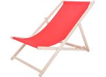 Sdraio Da Giardino In Legno Rojaplast Bahama Poliestere Rosso