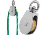 Kotarbau® Carrucola Per Funi Carrucola Singola In Acciaio Nichelato Da 1" C15 Per Edilizia Vela Soccorso Alpinismo | Carrucole Per Funi ⌀ 6 Mm | Carrucola Per Funi | Carrucola Per Argano Per Funi"
