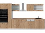 Vicco Cucina Componibile R-Line, 350 Cm Con Armadio Alto, Pt Rovere, Rovere Artigianale/Bianco