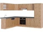Vicco Cucina Angolare Completa R-Line, 227 X 287 Cm , Pt Antracite, Rovere Artigianale/Rovere Goldkraft