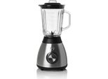 Frullatore Potente Melchioni, 600 W, Caraffa In Vetro Da 1,5 Litri, 5 Velocità, Nero/Acciaio