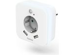 Hama Led-Nachtlicht Mit Steckdose, 2 Usb-AusgäNge, Bewegungs- Und Lichtsensor (00223498)