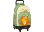 Zaino Scuola Con Ruote Mufasa Verde Beige 33 X 45 X 22 Cm