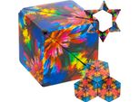 Cubo Fidget Anti Stress Cubo 72 Forme Giocattolo Espandibile Gioco Magnetico Scatola Puzzle Fidget Giocattoli Ufficio Scuola Bambini Adulti 24743