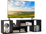 Costway Supporto Tv A 2 Pezzi, Moderno Centro Di Intrattenimento Minimalista Per Tv Da 50, 55 E 60 Pollici Tavolo Multimediale Tv Con Combinazione Libera Nero