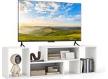 Costway Supporto Tv A 2 Pezzi, Centro Di Intrattenimento Minimalista Per Televisori Da 50, 55 E 60 Pollici Tavolo Multimediale Per Tv Con Combinazione Libera Bianco