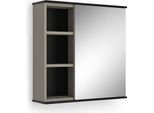 Vicco Specchio Contenitore Bagno Joli, 60 X 60 Cm Con Specchio, Grigio/Nero