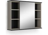 Vicco Specchio Contenitore Bagno Joli, 80 X 60 Cm Con Specchio, Grigio/Nero