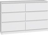 Selsey Malwa - Cassettiera A Sei Cassetti, Bianca, 120 Cm
