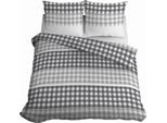 Biancheria Da Letto In Raso 220X200 A Quadri Grigio Cenere