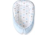 Bobono Premium Baby Cocoon Blu/Grigio, Double-Face