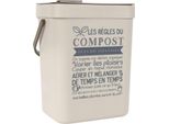 Howhomely | Cestino Per Il Compost Lavabile - Crema - Ecologico - Con Coperchio E Supporto