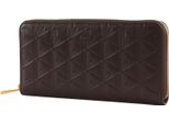 Lacoste Pelle Portafoglio Zip Wallet Fudge Marrone Scuro