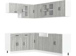 Vidaxl Set Di Mobili Da Cucina 11 Pezzi Kalmar Grigio Sonoma In Legno