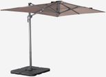 Ombrellone Decentrato Rettangolare 3X4M + Set Di 4 Piastrelle 50Cm, Talpa