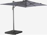 Ombrellone Decentrato Rettangolare 3X4M + Set Di 4 Piastrelle 50Cm, Grigio