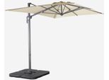 Ombrellone Decentrato Rettangolare 3X4M + Set Di 4 Piastrelle 50Cm, Verde Kaki
