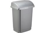 Plast Team 13410803 Plast Team Cestino Per Rifiuti Con Coperchio Basculante, 25 Litri, Argento