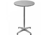 Casaria Tavolo 2In1 Da Bar Altezza Regolabile 70 Cm / 115 Cm Alluminio Rotondo Ø 60 Cm Interno Esterno Tavolo Bistro Party