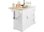Sobuy Carrello Da Cucina Mobile Da Cucina Carrello Portavivande Credenza Con Piano Di Lavoro Allungabile FKW41-WN