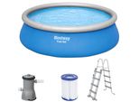 Set Per Piscina Fuori Terra Bestway® Fast Set™ Con Pompa Filtro Ø 457 X 122 Cm, Blu, Rotondo